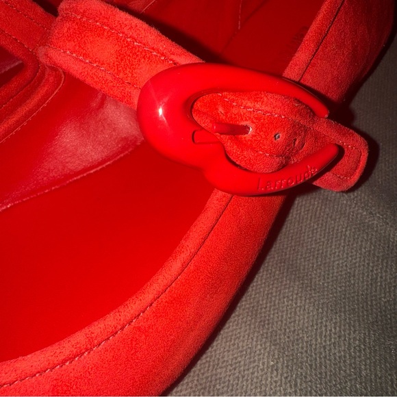 NWOT Larroudé Verona ballet flats in scarlet suede - Picture 4 of 13